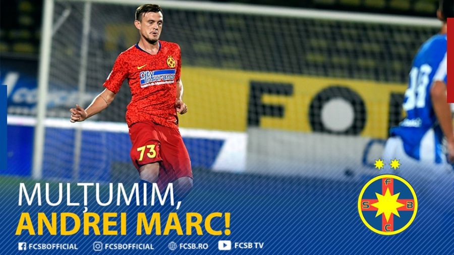 FCSB i-a reziliat contractul lui Andrei Marc la o lună de la transfer: „Îi mulțumim pentru efortul depus”