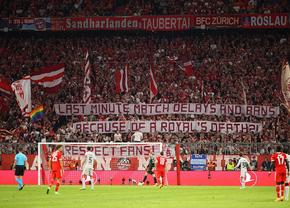 Protest la Bayern - Barcelona: „Din cauza unei morți în familia regală?!”