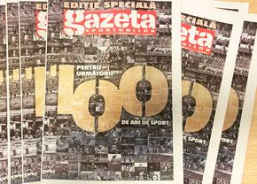 Ediție specială a Gazetei Sporturilor, la 100 de ani de la prima apariție, GRATUIT cu ziarul Libertatea sâmbătă, pe 14 septembrie