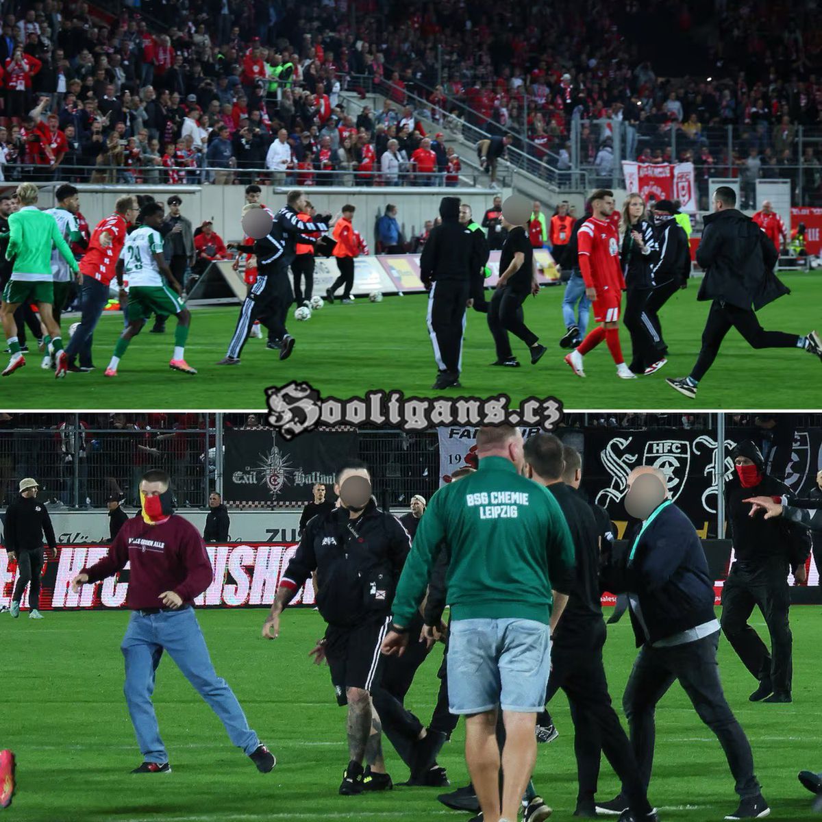 Haos la derby-ul din Germania » Ultrașii i-au atacat pe fotbaliști, poliția a intervenit și a urmat o bătaie generală