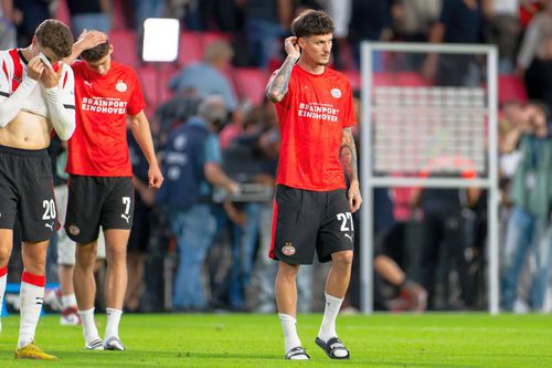 Dennis Man (26 de ani), extrema dreapta de la PSV, a rămas pe bancă la meciul cu Nijmegen, scor 5-3, din etapa #5 din campionatul Olandei/ foto Imago Images