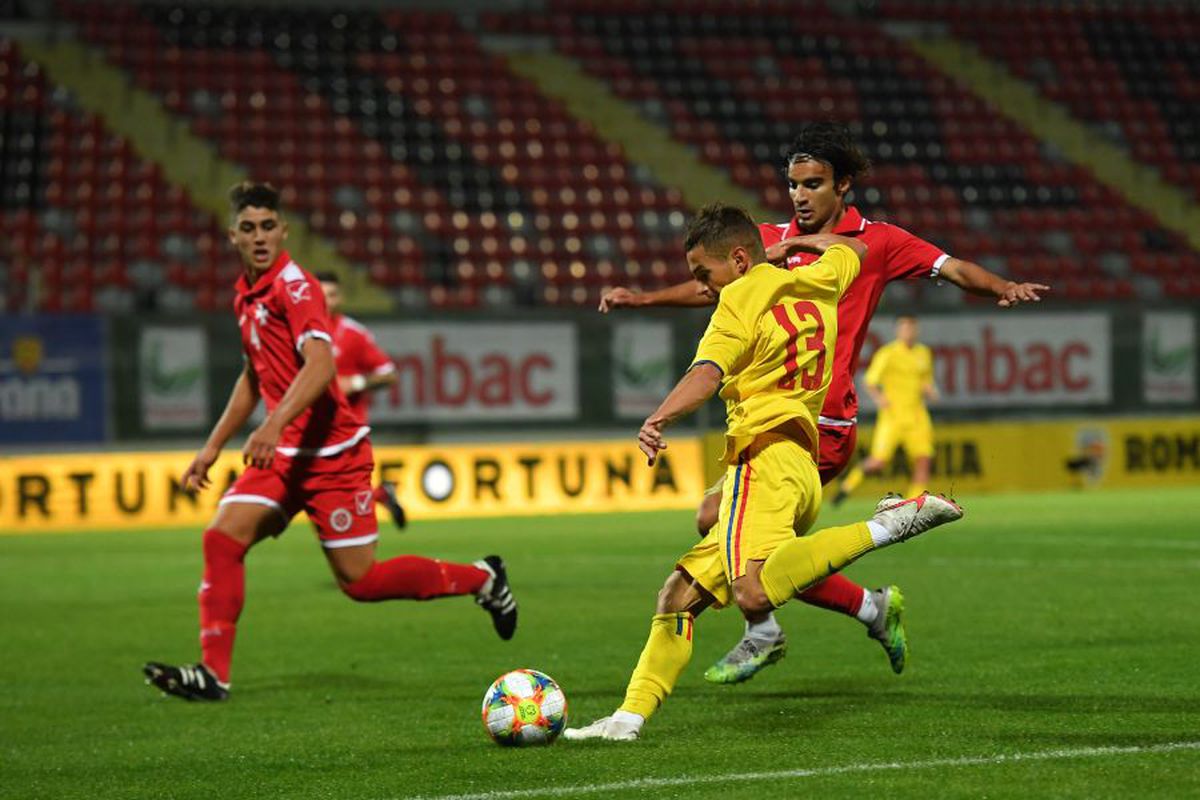 ROMÂNIA U21 - MALTA U21 4-1. Fără emoții! România zdrobește Malta, deși a jucat o oră în inferioritate