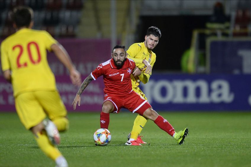 Tudor Băluță a fost eliminat în minutul 34 al meciului cu Malta U21