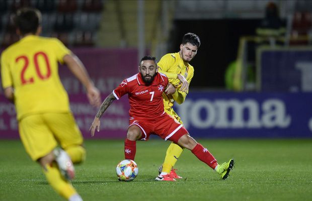 ROMÂNIA U21 - MALTA U21. Ce gafă: Tudor Băluță, eliminare stupidă cu Malta! Ratează duelul decisiv cu Danemarca