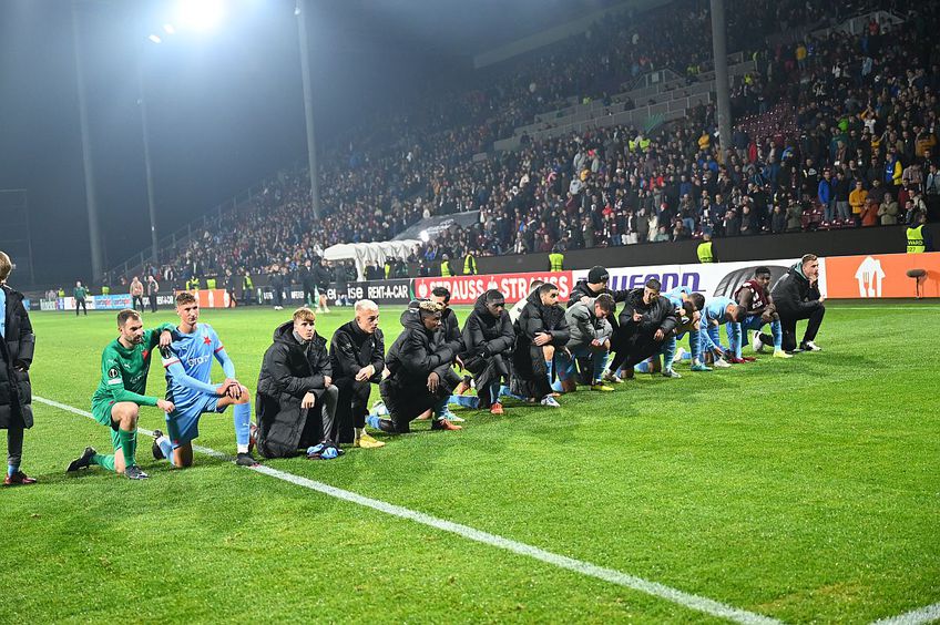 Cehii au îngenuncheat la final în fața galeriei, după al doilea eșec în decurs de o săptămână contra campioanei României / foto: Raed Krishan (GSP)