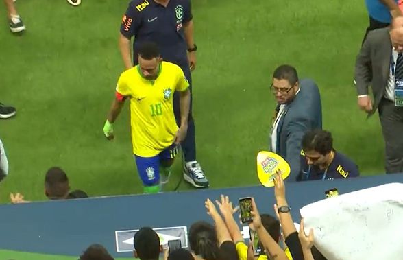 Neymar, nervos după ce a fost lovit în cap cu o cutie de popcorn în Brazilia - Venezuela 1-1