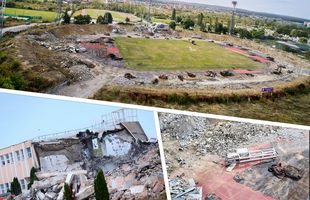 Vizită pe șantierul viitoarei arene de 100 de milioane de euro de la Pitești » Tribunele au fost demolate, urmează să fie pusă la pământ „oficiala”