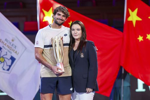 Valentin Vacherot și Melanie-Antoinette de Massy, președinta federației din Monaco Foto: Imago Images