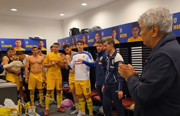 Imagini tari din vestiarul tricolorilor cu discursul lui Mircea Lucescu după victoria cu Austria: „Băi, băieți, sunteți inteligenți!”