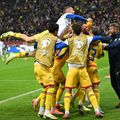 Bucuria jucătorilor lui Mircea Lucescu după golul marcat de Virgil Ghiță în România - Austria 1-0 / Foto: sportpictures.eu