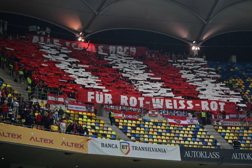 Austriecii au fost susținuți la București de circa 1.000 de suporteri / Foto: Imago