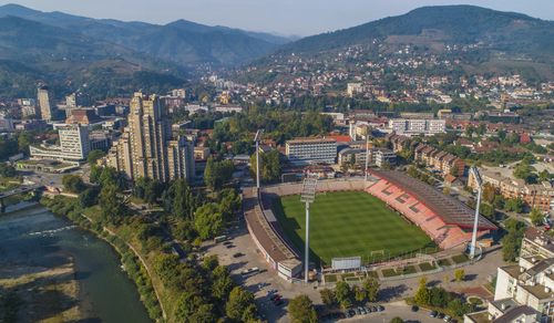 Stadionul „Bilino Polje” din Zenica este casa naționalei bosniace