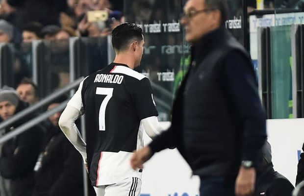 S-a aflat ce a spus Cristiano Ronaldo către Sarri în momentul înlocuirii din Juventus - Milan 1-0