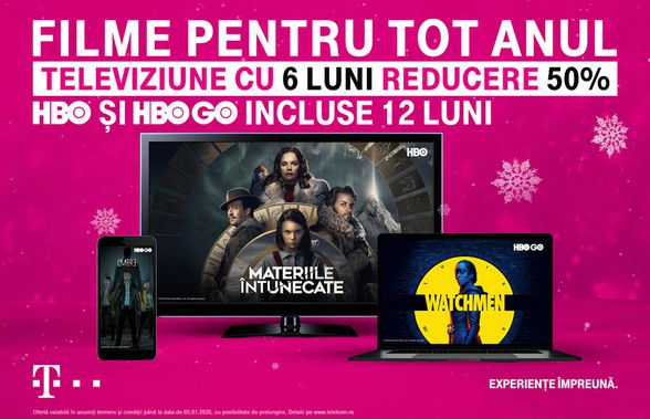 La Telekom Romania, iarna aceasta, clienții se pot bucura de Smartphone-uri la 0 euro, televiziune cu 50% reducere șase luni și HBO gratuit un an de zile