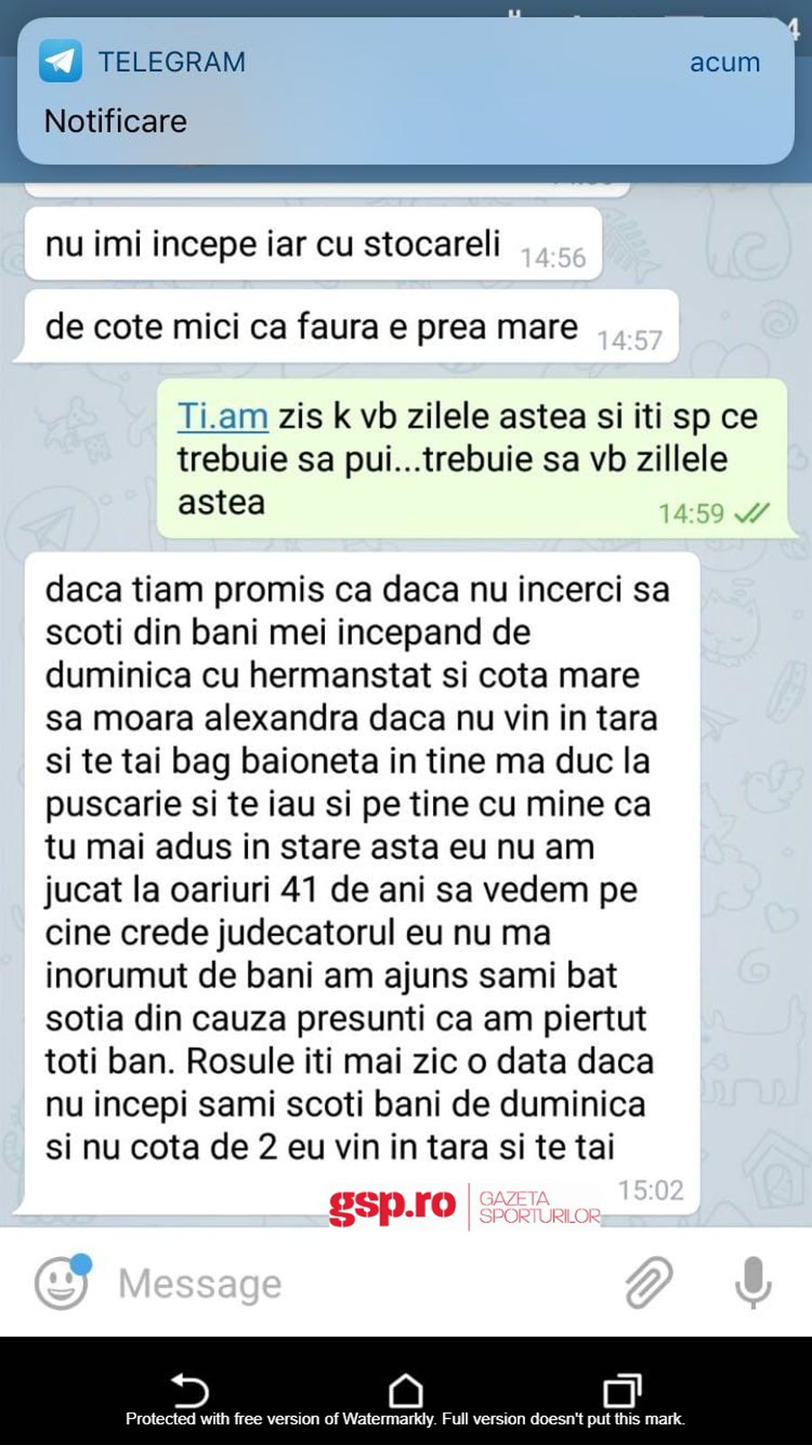 EXCLUSIV Jucători „blatiști” din Liga 2, amenințați cu moartea pe Telegram: „Bag baioneta în tine, mă duc la pușcărie!” » Percheziții și mandate de aducere într-un dosar de trucare de meciuri