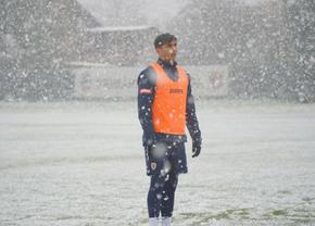 Jucătorii naționalei U20, antrenament în zăpadă. Imagini tari cu puștii-minune de la Rapid și FCSB
