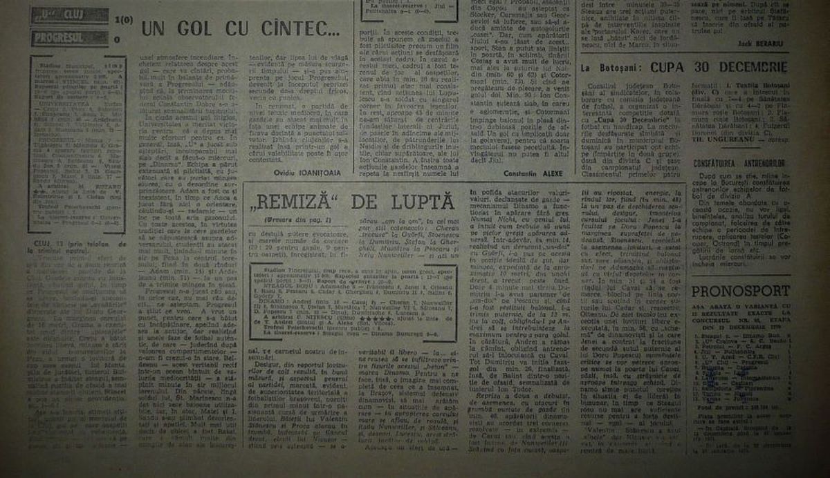 RETRO GSP. 50 de ani de la singurul meci în care Cornel Dinu a fost rezervă la Dinamo