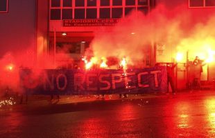 FOTO+VIDEO. Fanii lui CFR Cluj, protest înaintea meciului cu FCSB » Torțe în Gruia + mesaj ironic pentru UEFA