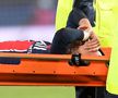 Neymar (28 de ani) a fost accidentat în prelungirile partidei PSG - Olympique Lyon (0-1) și a fost scos cu targa de pe teren.