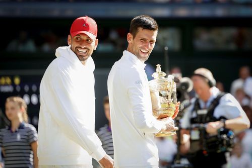 Nick Kyrgios și Novak Djokovic la Wimbledon 2022 Foto Imago