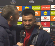 MM Stoica și Vali Crețu după remiza alba dintre FCSB și Hoffenheim din Europa League / foto: captură Orange Sport