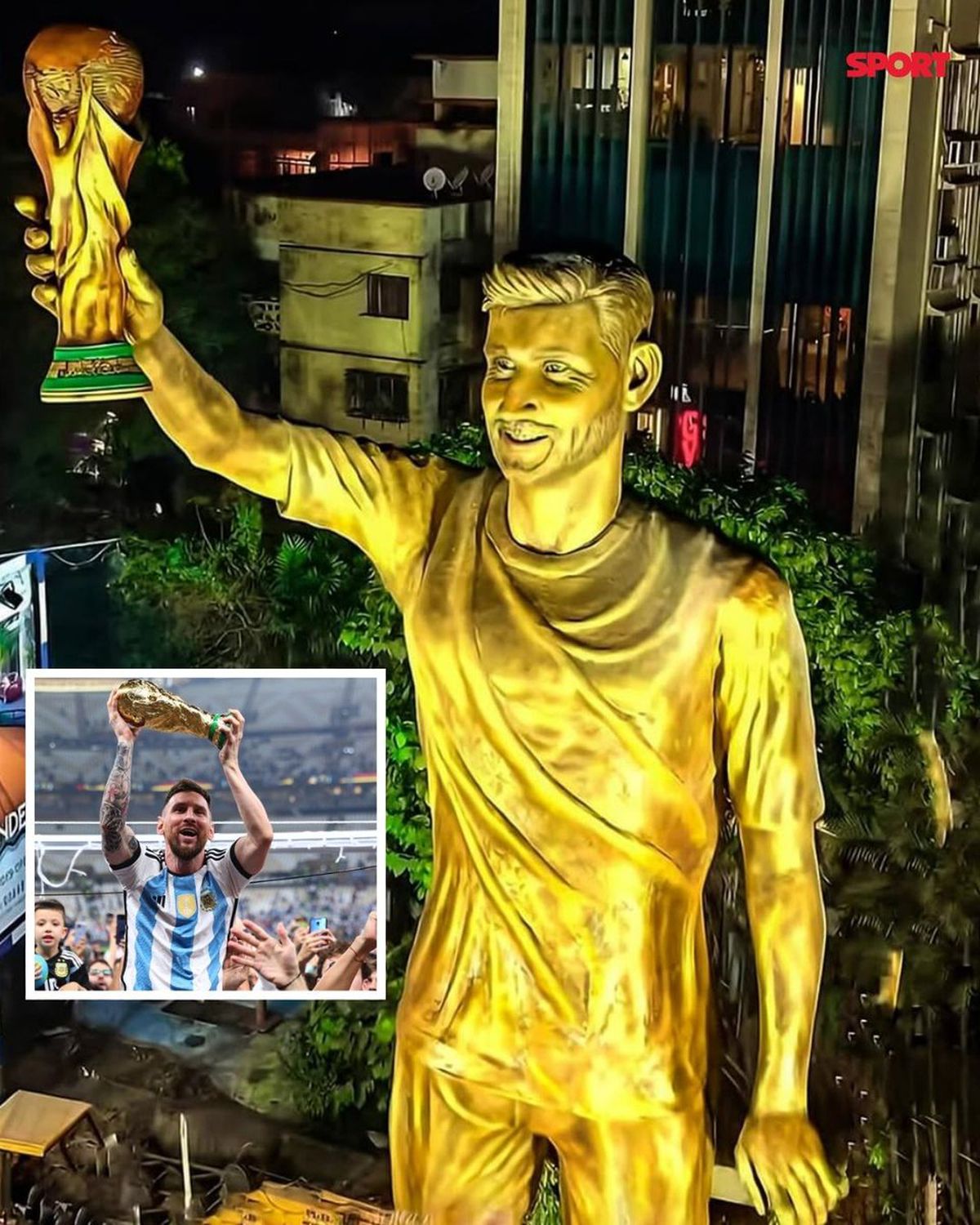 Venerat ca un zeu al fotbalului în India, Lionel Messi are o statuie de 21 de metri la Calcutta