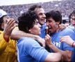 (de la stânga la dreapta) Diego Maradona, Giuseppe Volpecina, Salvatore Bagni și Fernando De Napoli, celebrând primul scudetto (1987). Foto: Imago Images