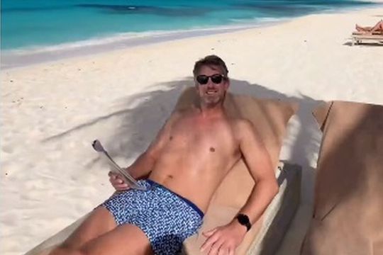Edwin van der Sar, în vacanța petrecută în ianuarie în Caraibe