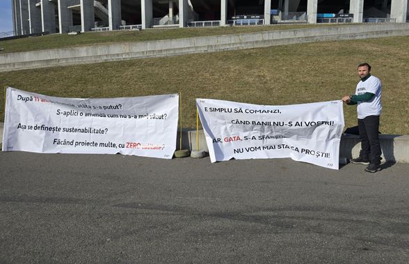 Un protestatar și două mașini de jandarmi la sediul Federației „Sunt aici ca să nu regret că n-am făcut nimic!”