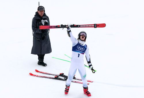 Lucas Pinheiro Braathen după victoria în slalomul uriaș de la JO 2026 Foto: Guliver/GettyImages