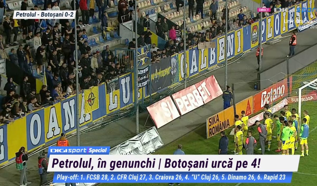 I-au „aliniat”! Ultrașii i-au mustrat pe jucători după primul meci din play-out