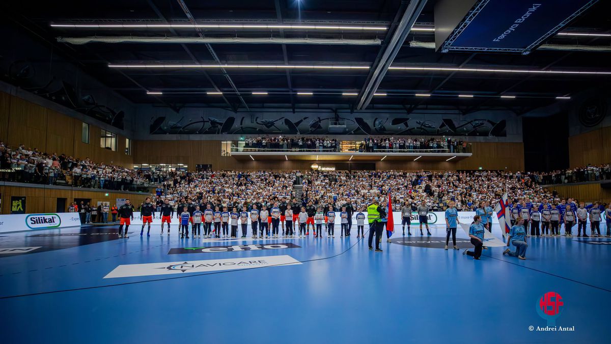 Imagini senzaționale din Insulele Feroe » Noua sală polivalentă, FULL la un rezultat mare din preliminariile Euro 2026 de handbal masculin