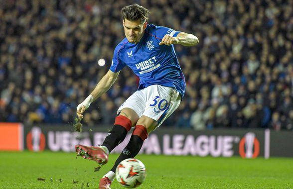 Corigent! Ianis Hagi, note de 3, 4 și 5 în presa internațională după penalty-ul ratat în Rangers - Fenerbahce