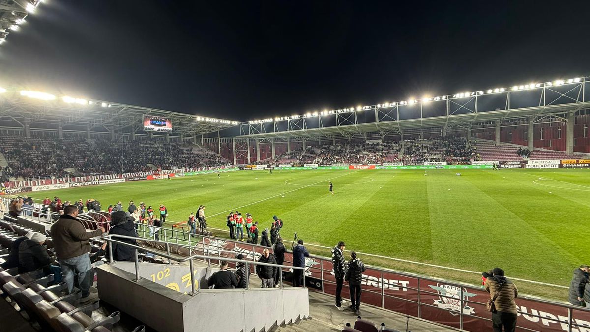 Rapid - Dinamo, imagini de la nivelul gazonului înaintea partidei