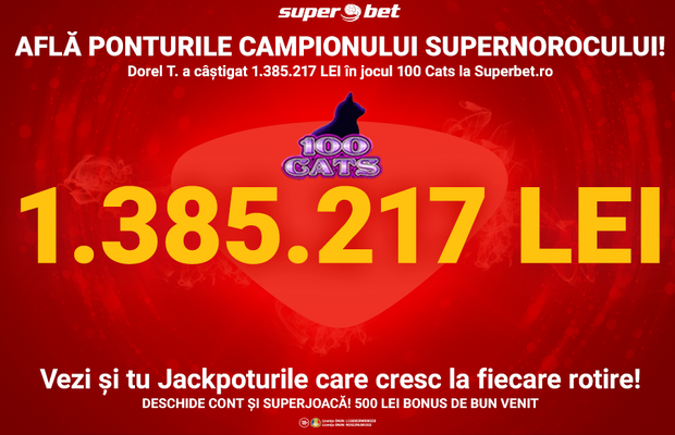 Superponturile românului care a câștigat 1.385.217 lei la superbet.ro!