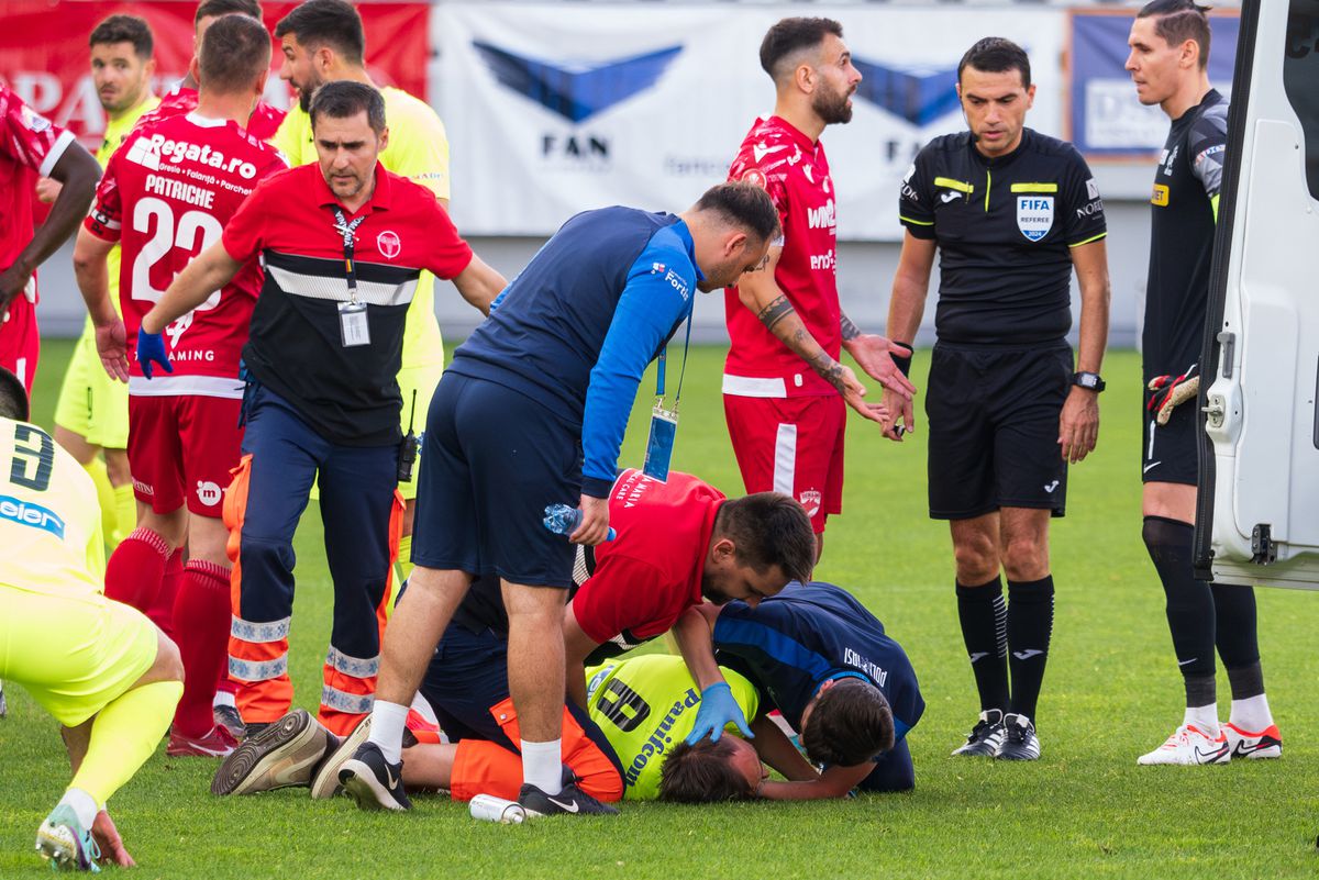 Luca Mihai, accidentare în Dinamo - Poli Iași 1-0