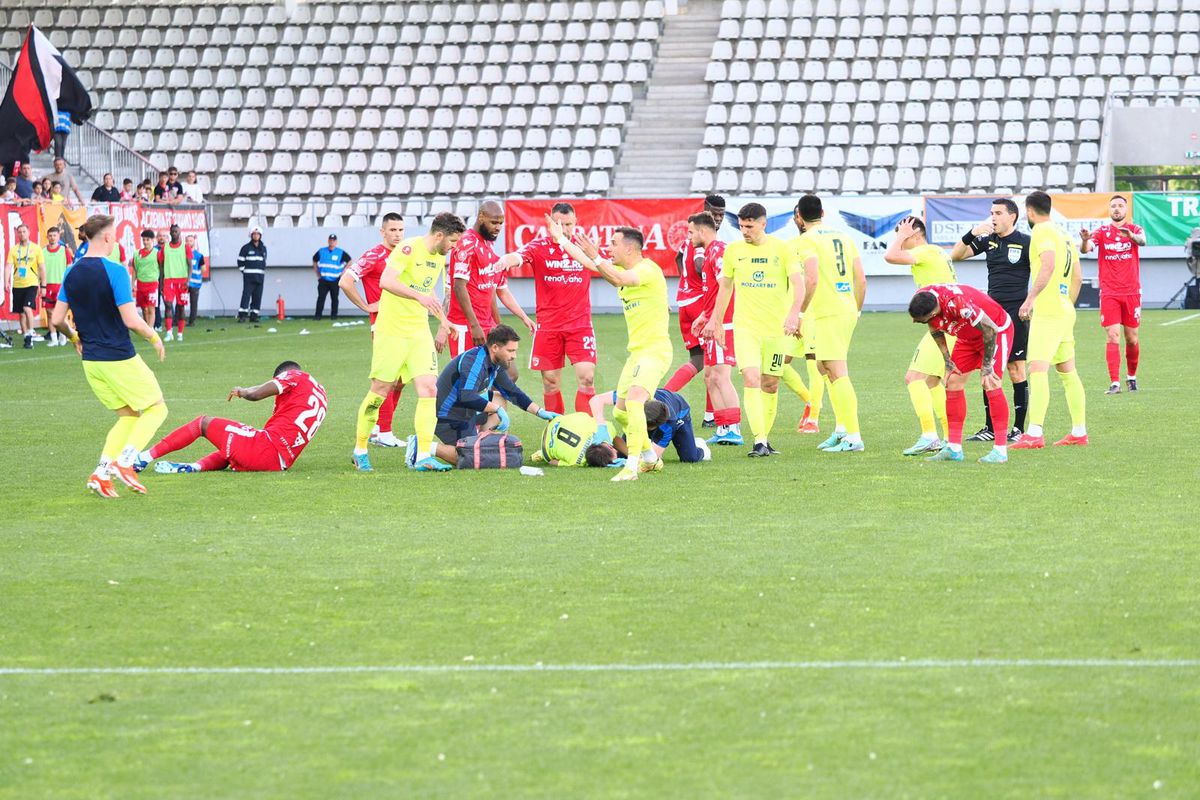 Luca Mihai, accidentat grav în Dinamo - Poli Iași