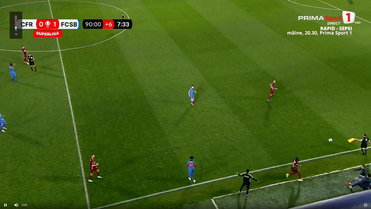 Scandal pe teren la CFR Cluj - FCSB