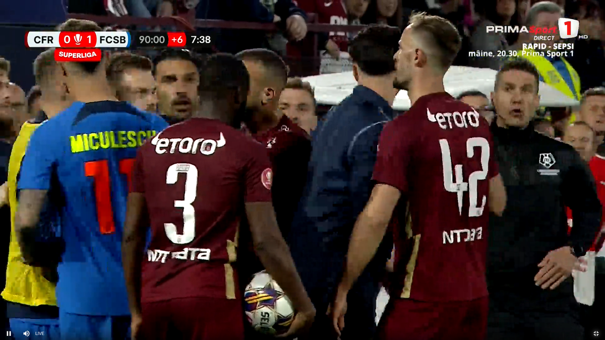 Scandal pe teren la CFR Cluj - FCSB