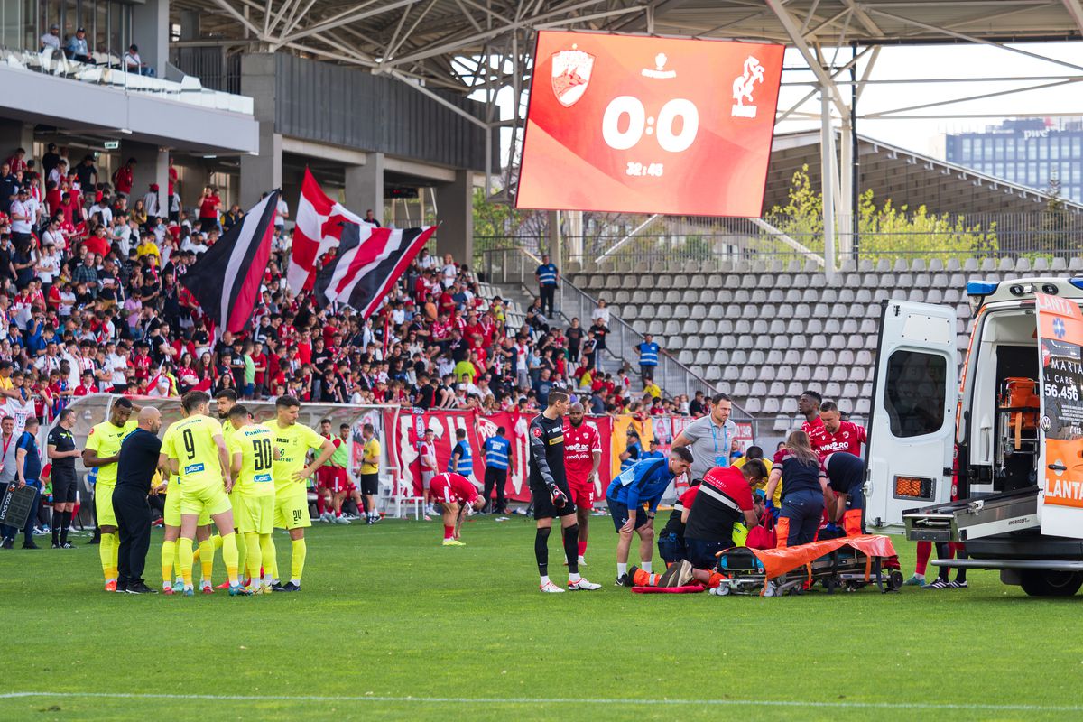 Luca Mihai, accidentare în Dinamo - Poli Iași 1-0
