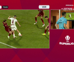 Fază controversată în CFR Cluj - Rapid » Arbitrul l-a eliminat pentru simulare în minutul 70, dar a schimbat decizia după VAR! Verdictul specialistului