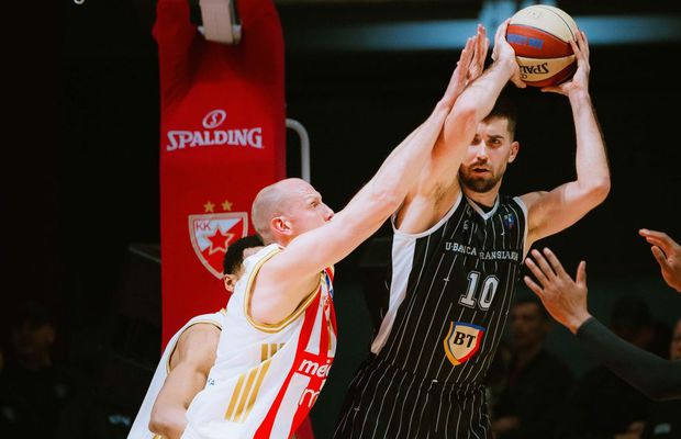 U-BT Cluj-Napoca, joc bun pe terenul Stelei Roșii Belgrad, dar înfrângere previzibilă » Alb-negrii și-au aflat adversara din playoff-ul ABA