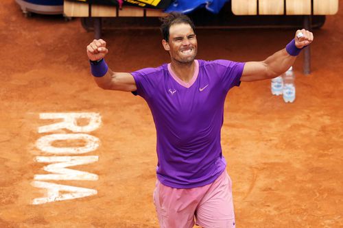 Rafael Nadal exultă după succesul cu Zverev // Foto: Getty Images