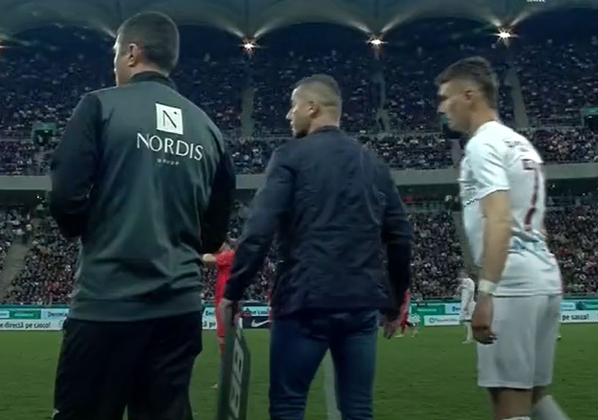 Accidentare Braun în FCSB - CFR Cluj / FOTO: Capturi TV @Digi Sport 1