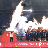Sărbătoarea lui Inter la câștigarea Cupei Italiei/ foto: captură Youtube