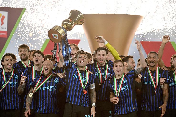 Sărbătoarea lui Inter la câștigarea Cupei Italiei/ foto Getty Images