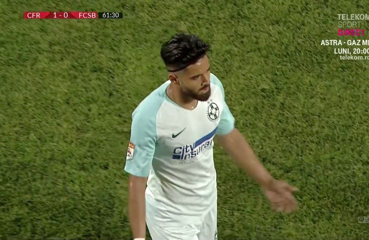 CFR CLUJ - FCSB. FOTO Vintilă l-a scos pe Ionuț Vînă după doar 31 de minute, iar jucătorul nu s-a putut abține în momentul înlocuirii: camerele TV au surprins tot