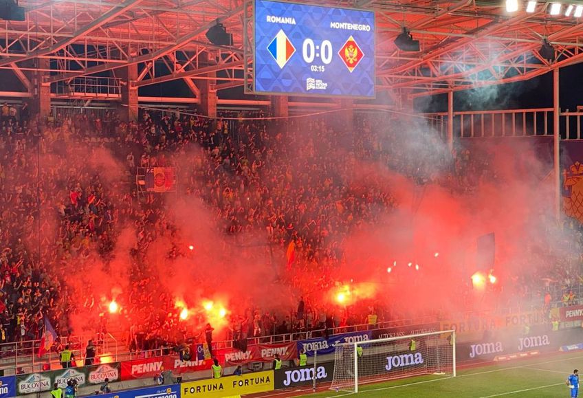 Cei aproximativ 11.000 de susținători „tricolori” au creat o atmosferă senzațională încă din primul minut al meciului România - Muntenegru.