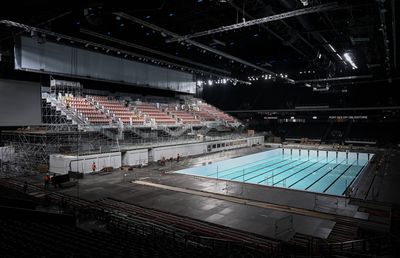 Arena unde va evolua David Popovici la Paris este deocamdată în stadiul de șantier