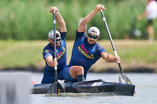 Oleg Nuță și Ilie Sprîncean la CE de kaiac-canoe de la Szeged FOTO Raed Krishan